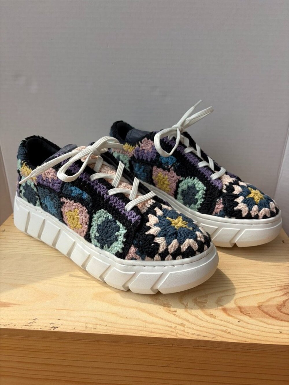 NWT Boho Free People Catch Me If You Can Crochet Statement Sneakers Size